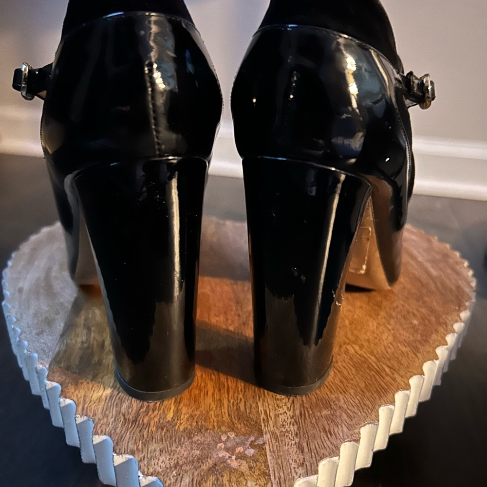 Gorgeous Mohair and Black Patent Leather Booties - Picture 5 of 6